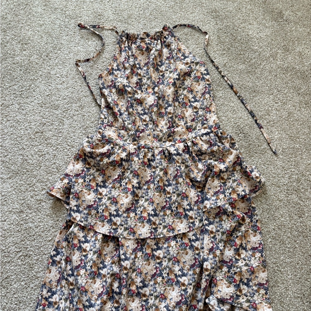 Floral Halter Midi Dress